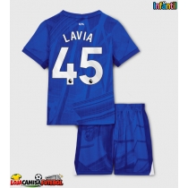 Camisa de Futebol Chelsea Romeo Lavia #45 Equipamento Principal Infantil 2025-26 Manga Curta (+ Calças curtas)